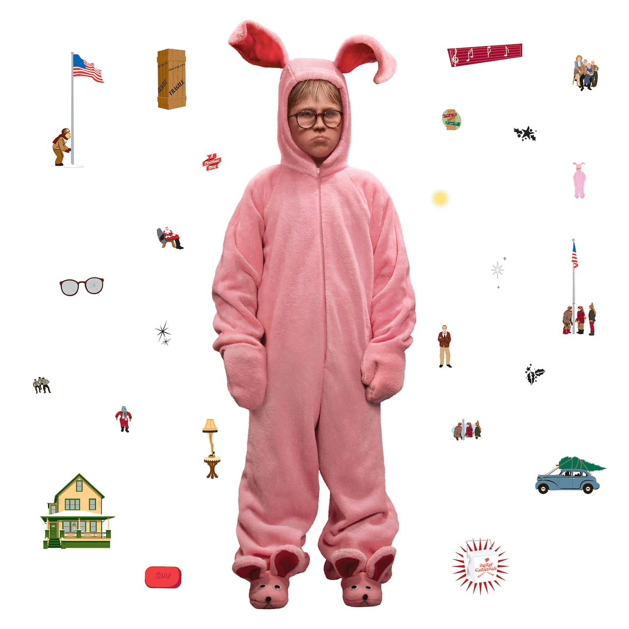RoomMates A Christmas Story Bunny Suit Ralphie Giant Wall Decal Set